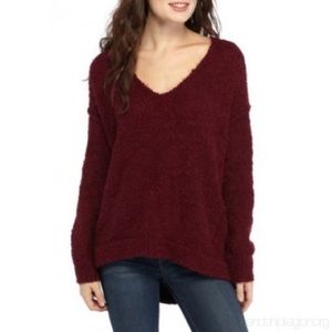 FREE PEOPLE Lofty V-neck Sweater Boucle Knit